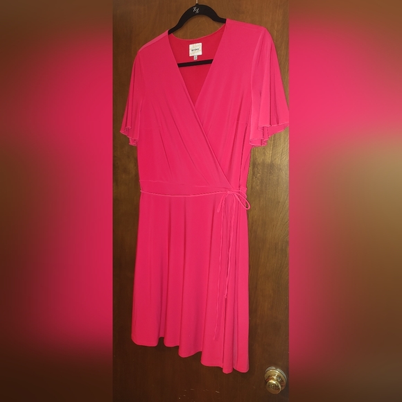 Dressbarn bright pink XL Wrap Dress - Picture 1 of 5